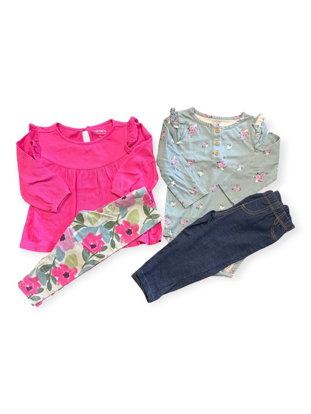 Carter's Toddler Girls' 2-Piece Outfit Set - Floral & Denim Size 18M